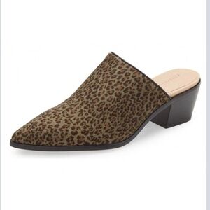 WOMEN'S CHOCOLAT BLU CLINT GREY LEOPARD DRESS MULE HAIR ON